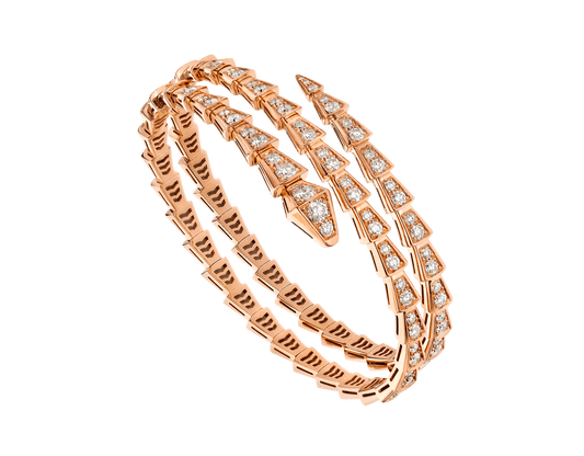 [Luxe]SERPENTI BRACELET PINK GOLD DIAMOND DOUBLE ROW