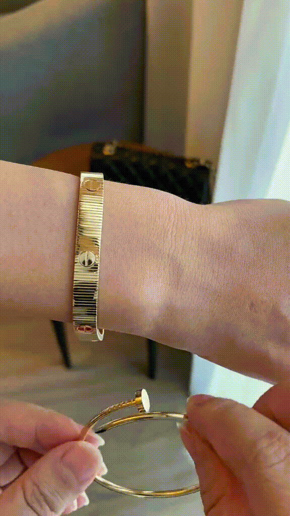 [Luxe Jewelery]Clover Lucky Spring & Love & Juste Garden 3-Piece  Bracelet Stack Set