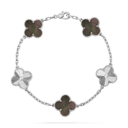 [LUXE] CLOVER 5 MOTIF GRAY MOP BRACELET COLLECTION