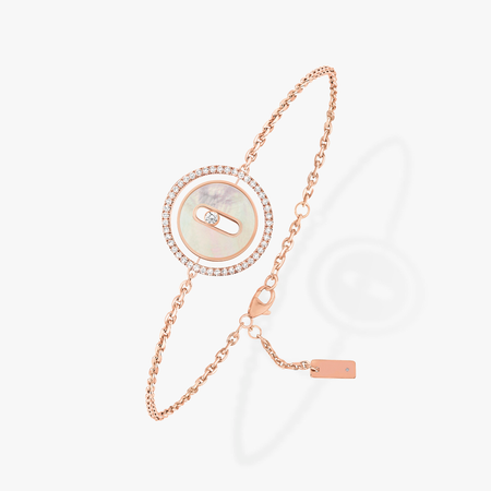 [Luxe Jewelry]LUCKY MOVE WHITE MOTHER OF PEARL PINK GOLD DIAMOND BRACELET