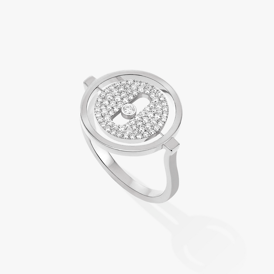[Luxe Jewelry]LUCKY MOVE PAVED SILVER DIAMOND RING