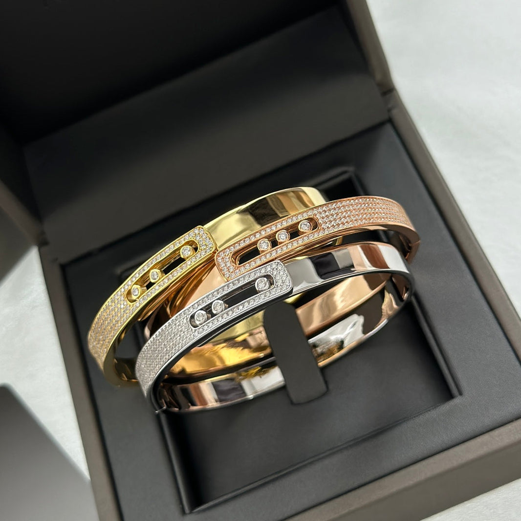 [Luxe Jewelry]Move Noa Rose Gold Pavé Diamond Bangle Bracelet