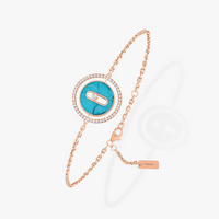 [Luxe Jewelry]LUCKY MOVE TURQUOISE PINK GOLD DIAMOND BRACELET
