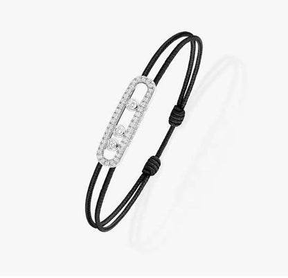 [Luxe Jewelry] Care(s) pink cord pavé bracelet