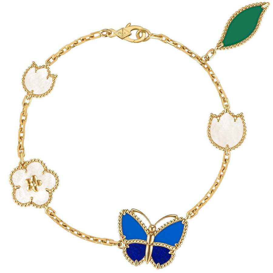 [Luxe Jewelry]LUCKY SPRING BUTTERFLY 5 MOTIF BRACELET