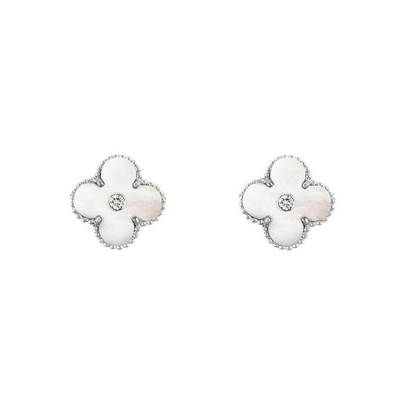 [LUXE]CLOVER SILVER 15MM EARRINGS COLLECTION