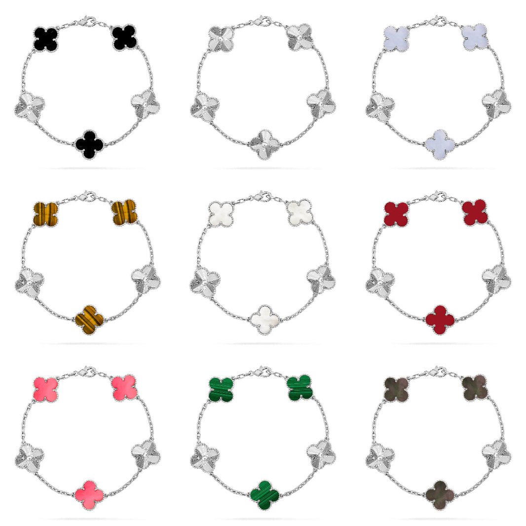 [LUXE]CLOVER LASER SILVER BRACELET COLLECTION,5 MOTIFS