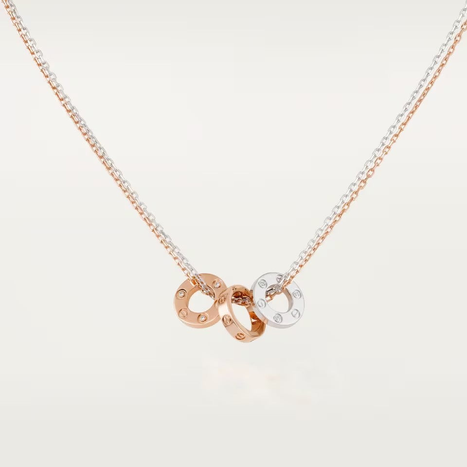 [Luxe Jewelry] LOVE 6 DIAMOND PENDANT NECKLACE