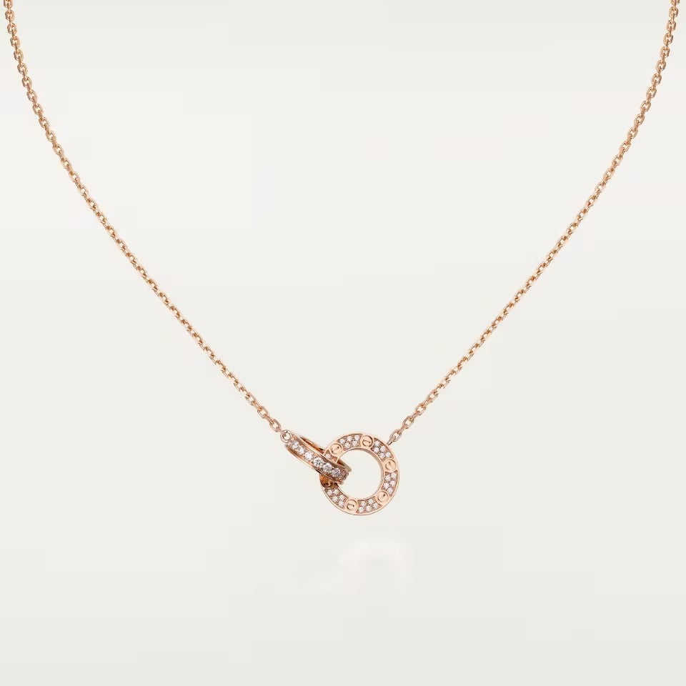 [Luxe Jewelry] LOVE  FULL DIAMOND PENDANT NECKLACE