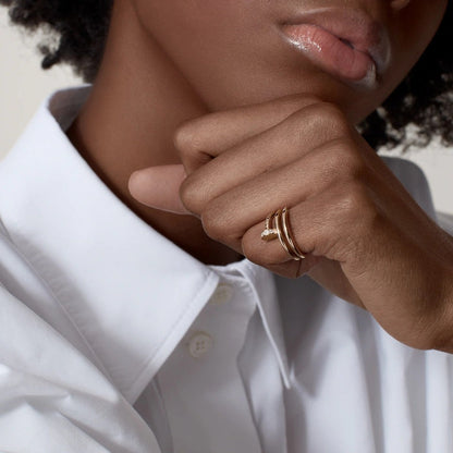 [Luxe Jewelry] JUSTE RING 4.8MM HALF DIAMOND