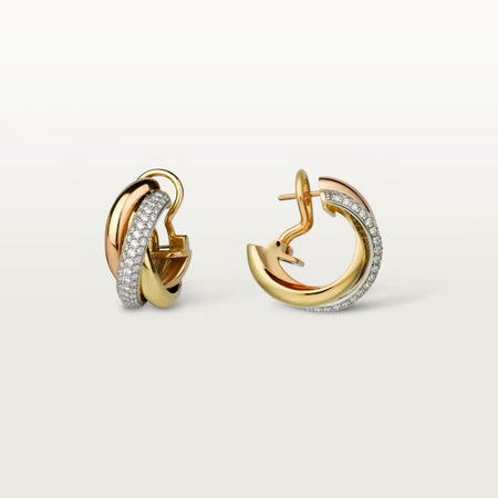 [Luxe Jewelry] TRINITY HALF DIAMOND  CLASSIC EARRINGS
