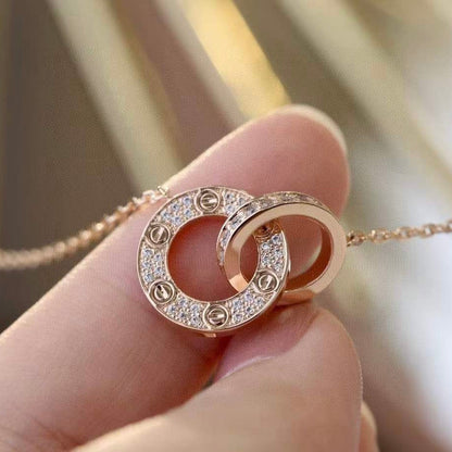 [Luxe Jewelry] LOVE  FULL DIAMOND PENDANT NECKLACE