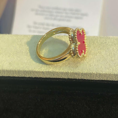 [LUXE]NEW CLOVER PINK ENAMEL RINGS