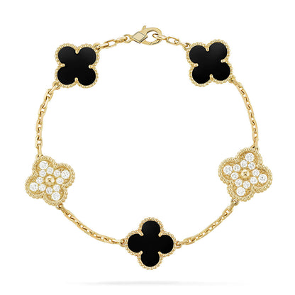 [Luxe Jewelery]Clover 5 Motifs  Duo Bracelet Stack Set