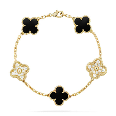 [Luxe Jewelery]Clover & Clash Bracelet 3-Piece Stack set