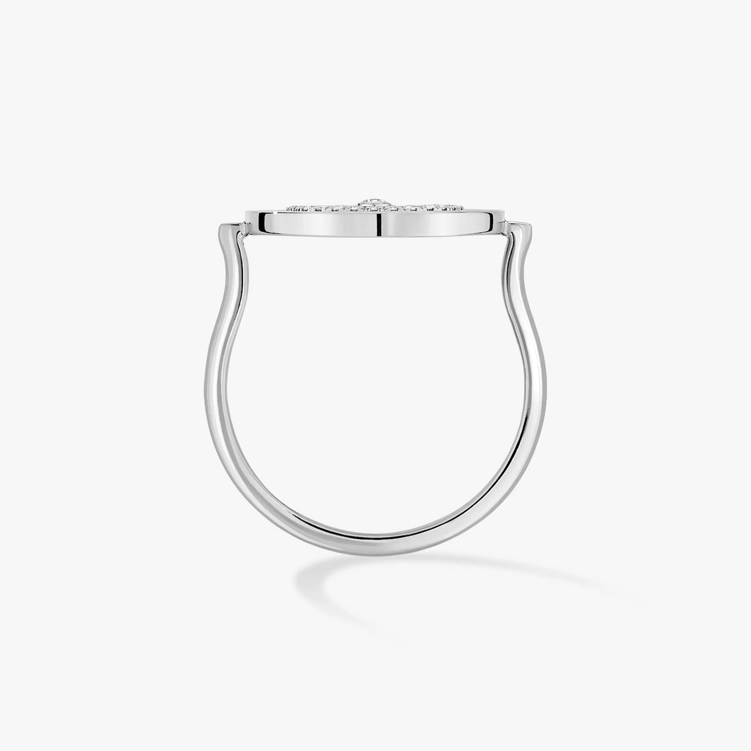 [Luxe Jewelry]LUCKY MOVE PAVED SILVER DIAMOND RING