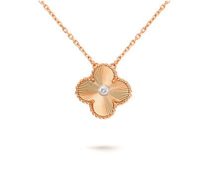[LUXE]CLOVER 15MM DIAMOND SINGLE FLOWER NECKLACE COLLECTION