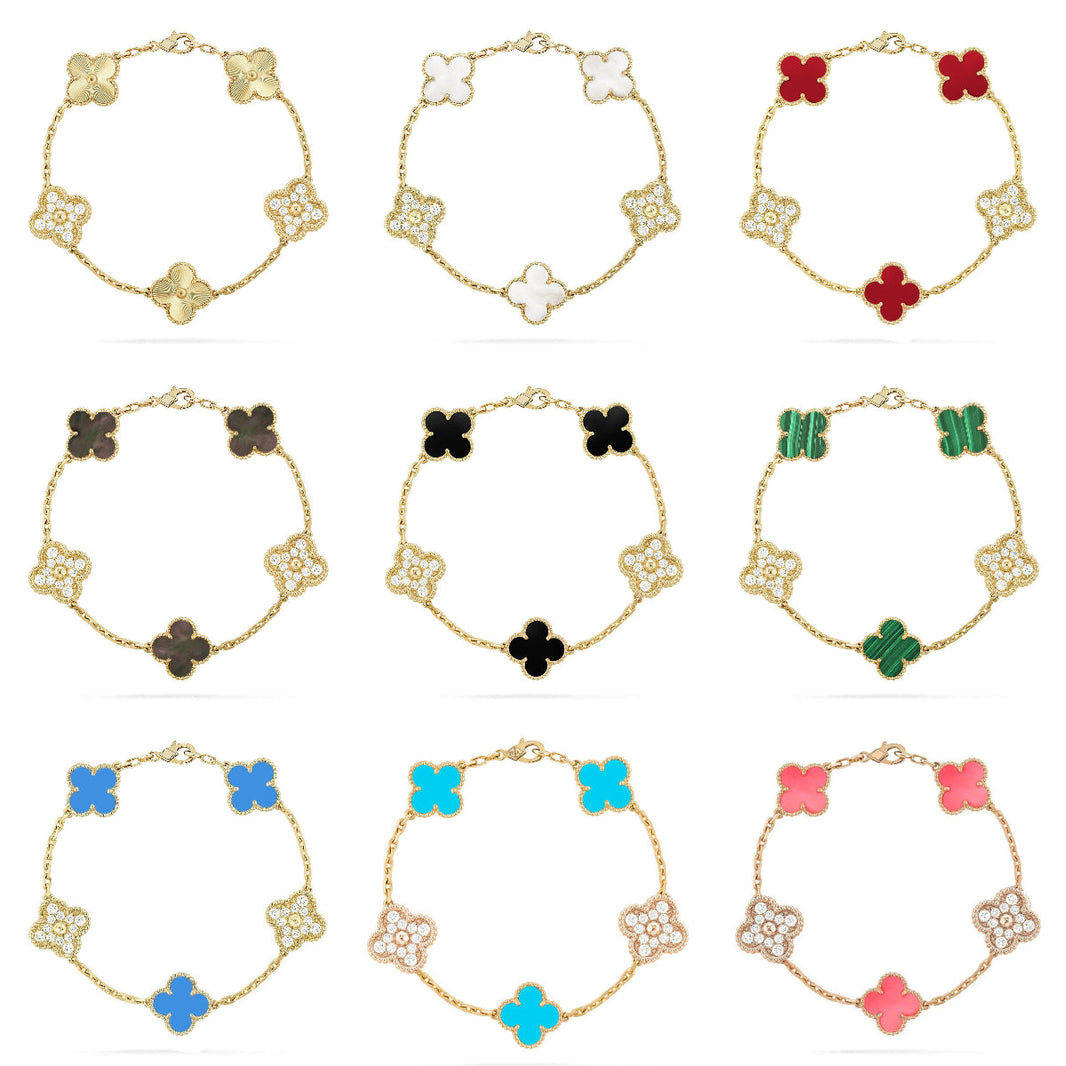 [LUXE]CLOVER DIAMOND GOLD BRACELET COLLECTION,5 MOTIFS