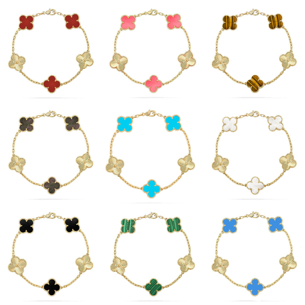 [LUXE]CLOVER LASER GOLD BRACELET COLLECTION,5 MOTIFS