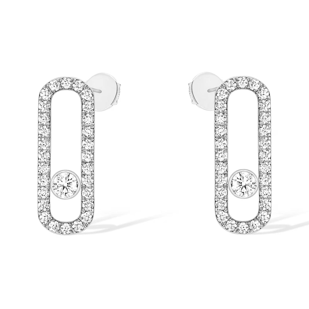 [Luxe Jewelry]MOVE UNO STUD DIAMOND PAVED EARRINGS