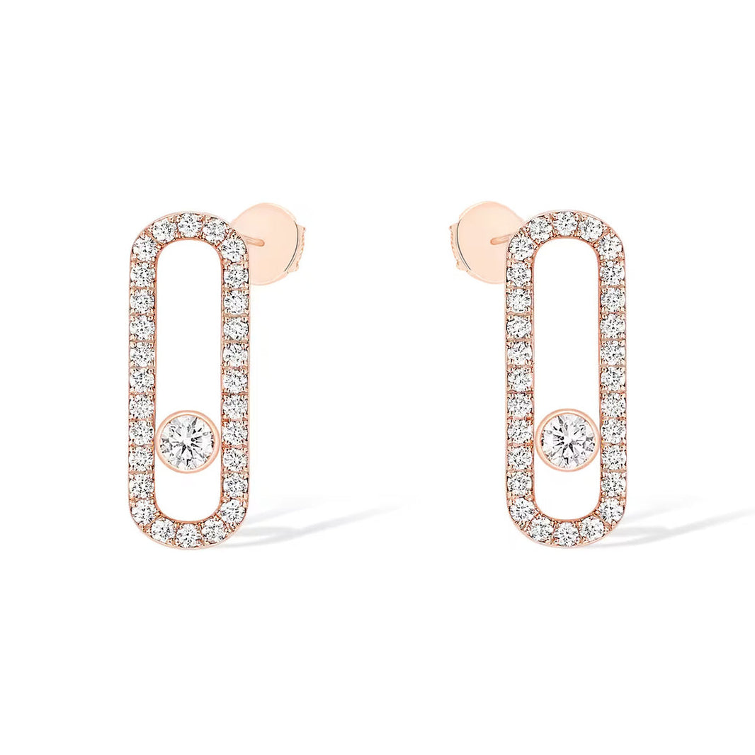 [Luxe Jewelry]MOVE UNO STUD DIAMOND PAVED EARRINGS