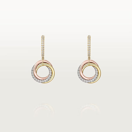 [Luxe Jewelry] TRINITY HALF DIAMOND  EARRINGS