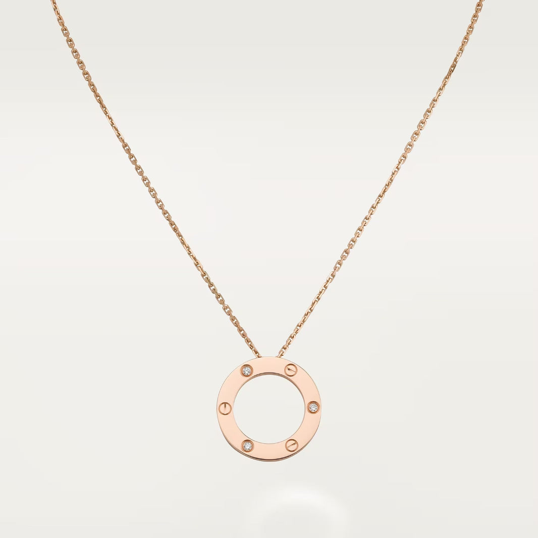 [Luxe Jewelry] LOVE NECKLACE 16MM 3 DIAMONDS