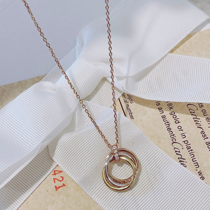 [Luxe]TRINITY NECKLACE GOLD  DIAMONDS