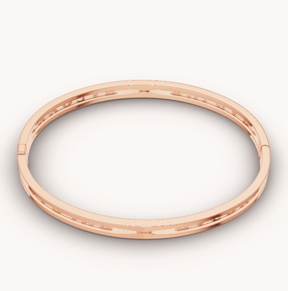 [Luxe]ZERO 1 SPIRAL LOGO PINK GOLD BRACELET