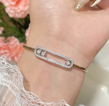 [Luxe Jewelry]Move Pavé Diamond Bangle Bracelet M