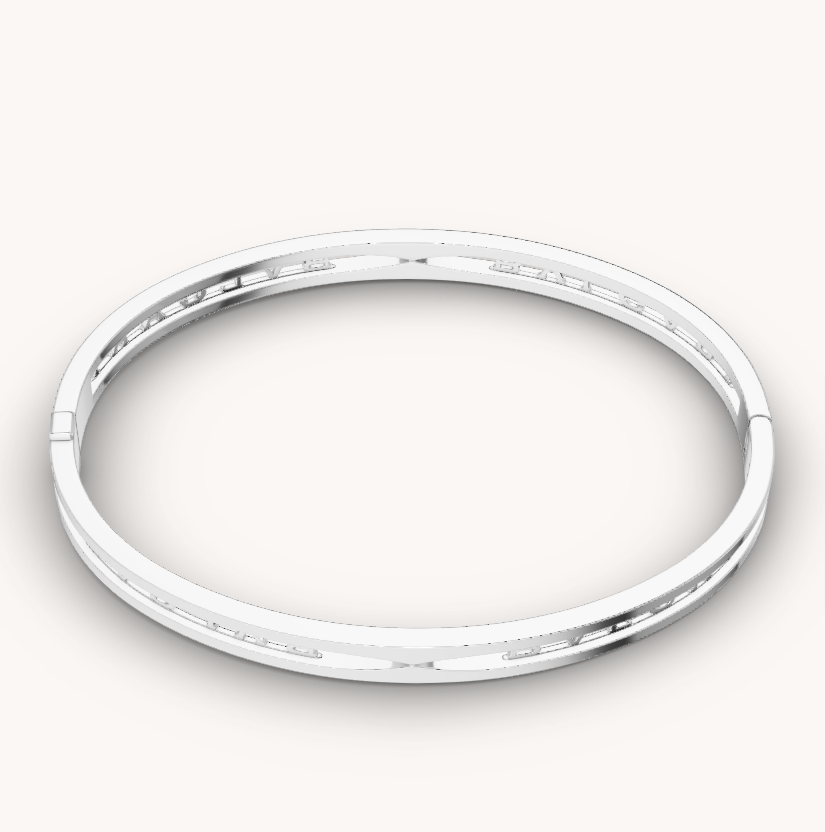 [Luxe]ZERO 1 SPIRAL LOGO SILVER BRACELET