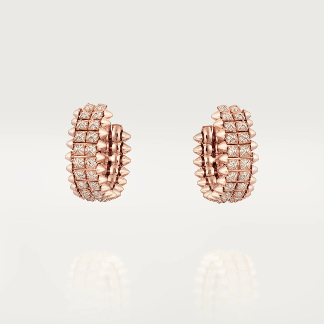 [Luxe Jewelry] CLASH 9.2MM FULL DIAMOND DOUBLE ROW EARRINGS