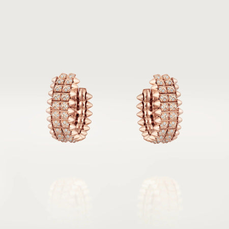 [Luxe Jewelry] CLASH 9.2MM FULL DIAMOND DOUBLE ROW EARRINGS