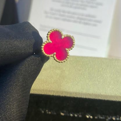 [LUXE]NEW CLOVER PINK ENAMEL RINGS