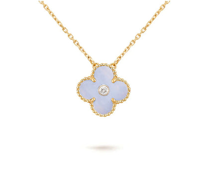 [LUXE]CLOVER 15MM DIAMOND SINGLE FLOWER NECKLACE COLLECTION