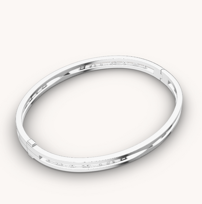 [Luxe]ZERO 1 SPIRAL LOGO SILVER BRACELET