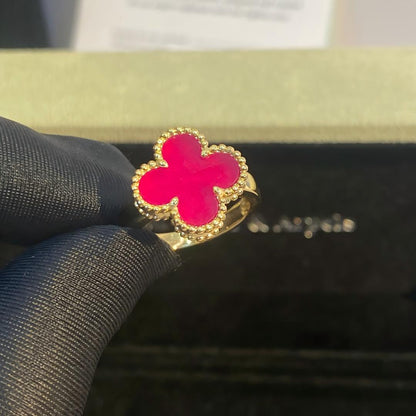 [LUXE]NEW CLOVER PINK ENAMEL RINGS