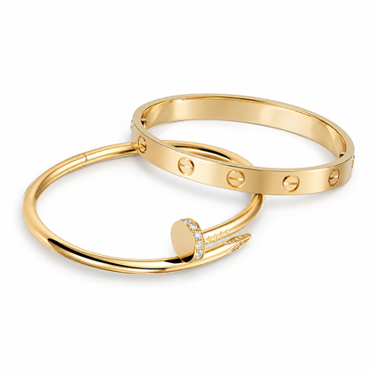 [Luxe Jewelery] LOVE Classic & JUSTE Diamond Bracelet Stack Set