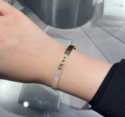 [Luxe Jewelry]Move Noa Rose Gold Pavé Diamond Bangle Bracelet