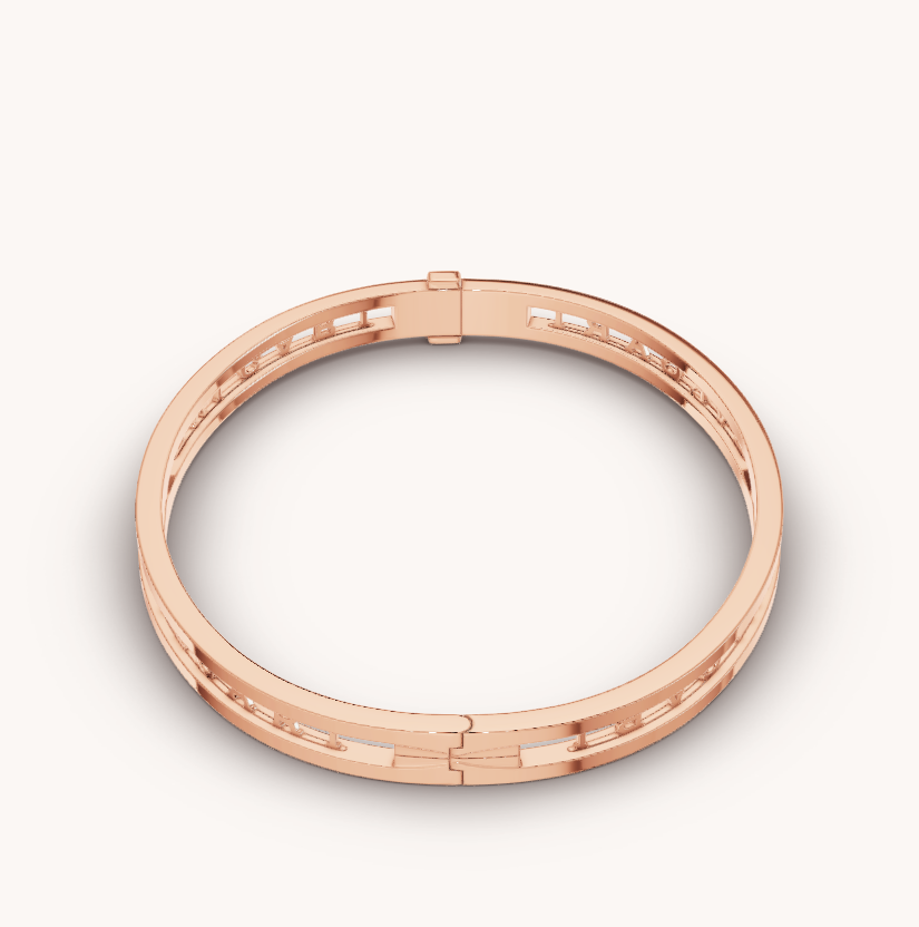 [Luxe]ZERO 1 SPIRAL LOGO PINK GOLD BRACELET