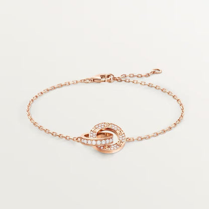 [Luxe Jewelry] LOVE DOUBLE RING FULL DIAMOND BRACELET