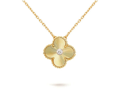 [LUXE]CLOVER 15MM DIAMOND SINGLE FLOWER NECKLACE COLLECTION
