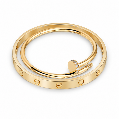 [Luxe Jewelery] LOVE Classic & JUSTE Diamond Bracelet Stack Set