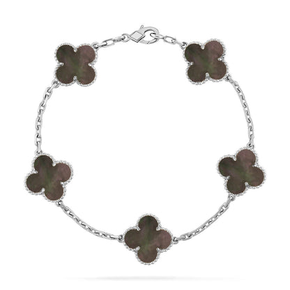 [LUXE] CLOVER 5 MOTIF GRAY MOP BRACELET COLLECTION