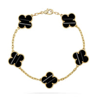 [LUXE] CLOVER 5 MOTIF PULSAR STONE BRACELET COLLECTION