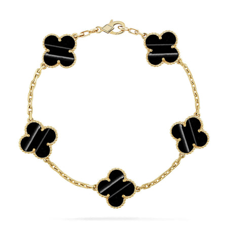 [LUXE] CLOVER 5 MOTIF PULSAR STONE BRACELET COLLECTION