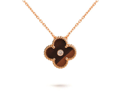 [LUXE]CLOVER 15MM DIAMOND SINGLE FLOWER NECKLACE COLLECTION