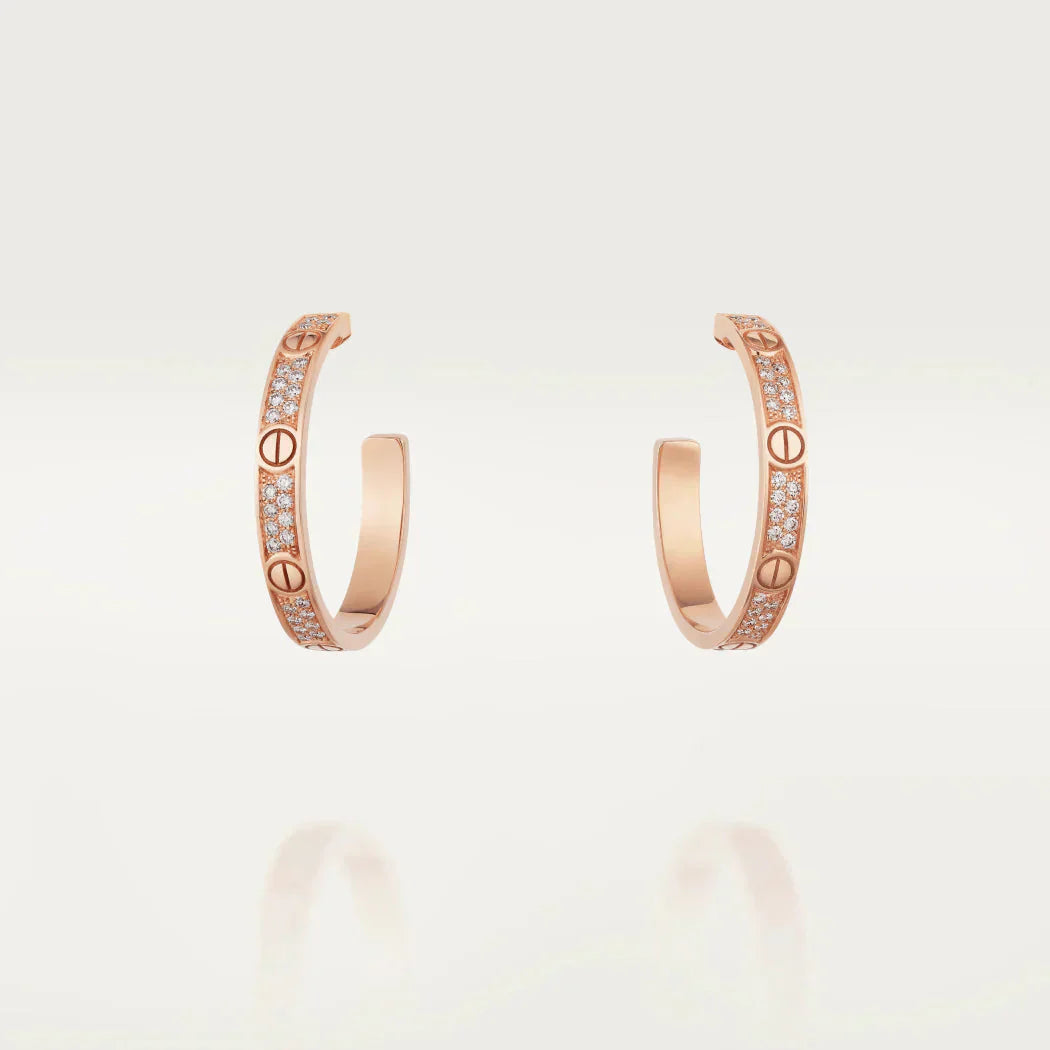 [Luxe Jewelry] LOVE EARRINGS 3.6MM DIAMOND PAVED