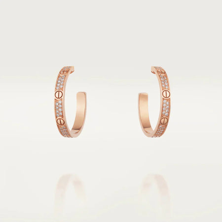 [Luxe Jewelry] LOVE EARRINGS 3.6MM DIAMOND PAVED
