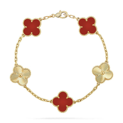 [Luxe Jewelery]Clover & Love Diamond-Paved Radiant Line 2-Piece Bracelet Stack Set